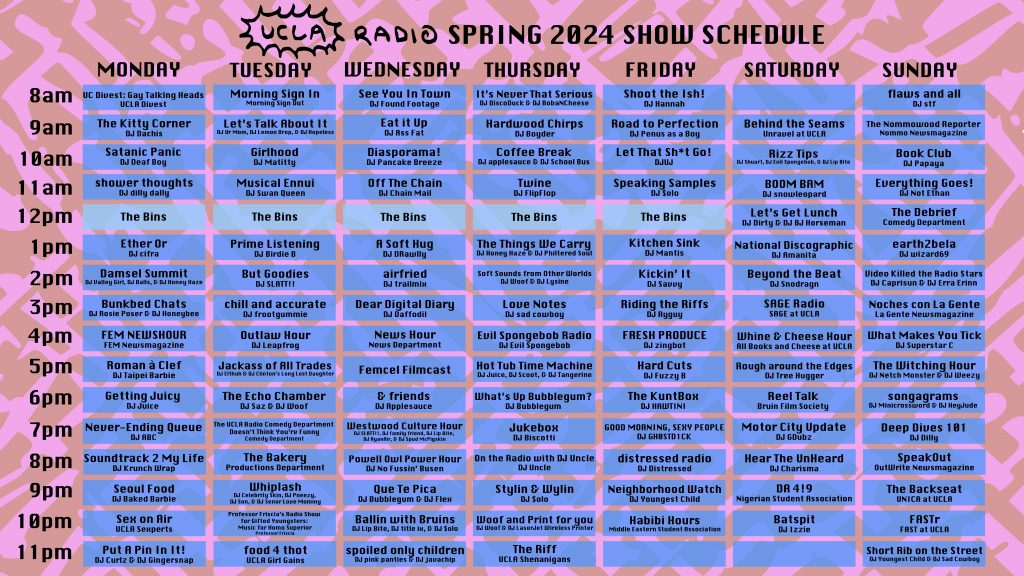 Spring 2024 Programming Schedule