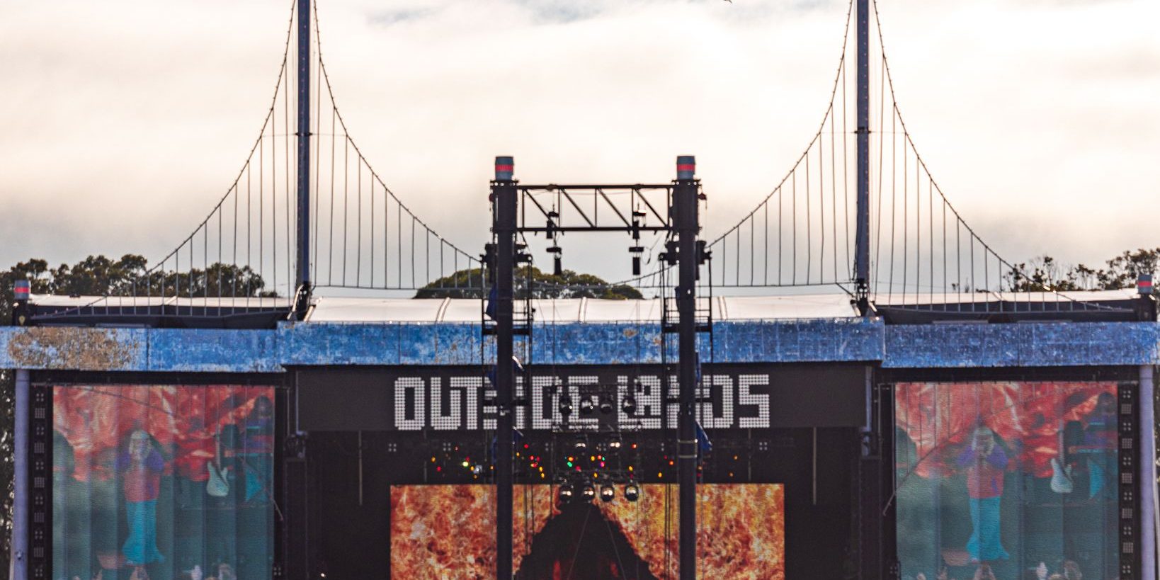 Picture of the Golden Gate Arches over the Outside Lands Main Stage