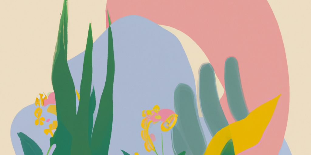 DALL·E 2023-04-03 22.22.28 – a matisse picture that represents spring and transformation, adorned with a mix of green, pink, and blue